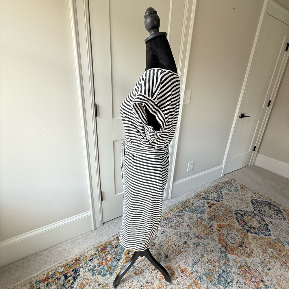 J Crew Factory Striped Tie-Waist T-shirt Dress - Medium - Picture 3 of 3